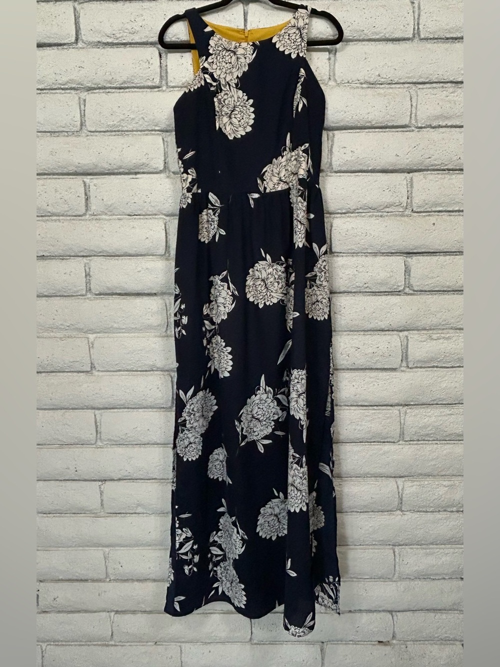 Vince Camuto Sleeveless Floral Maxi Dress Women's Size 10 Navy White Occasion